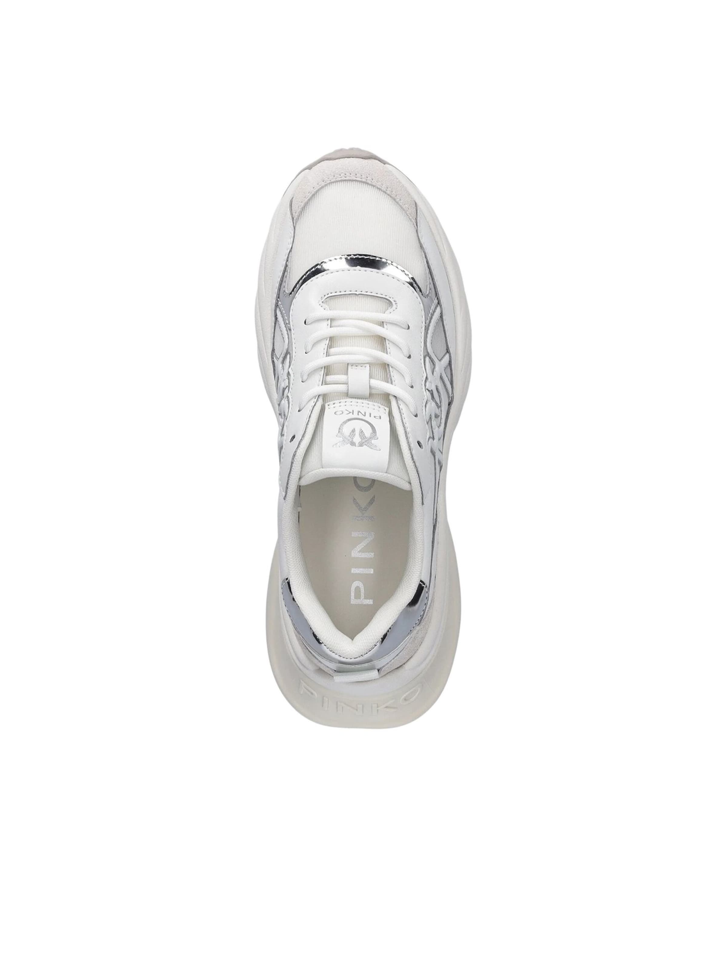 PINKO Sneaker low 'Ariel 33 - Sneaker Calf Leather/Net/Cow Suede'‌ in Weiß