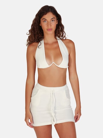 OW Collection Triangle Bra in White: front