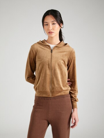 ONLY Sweat jacket 'REBEL' in Brown: front