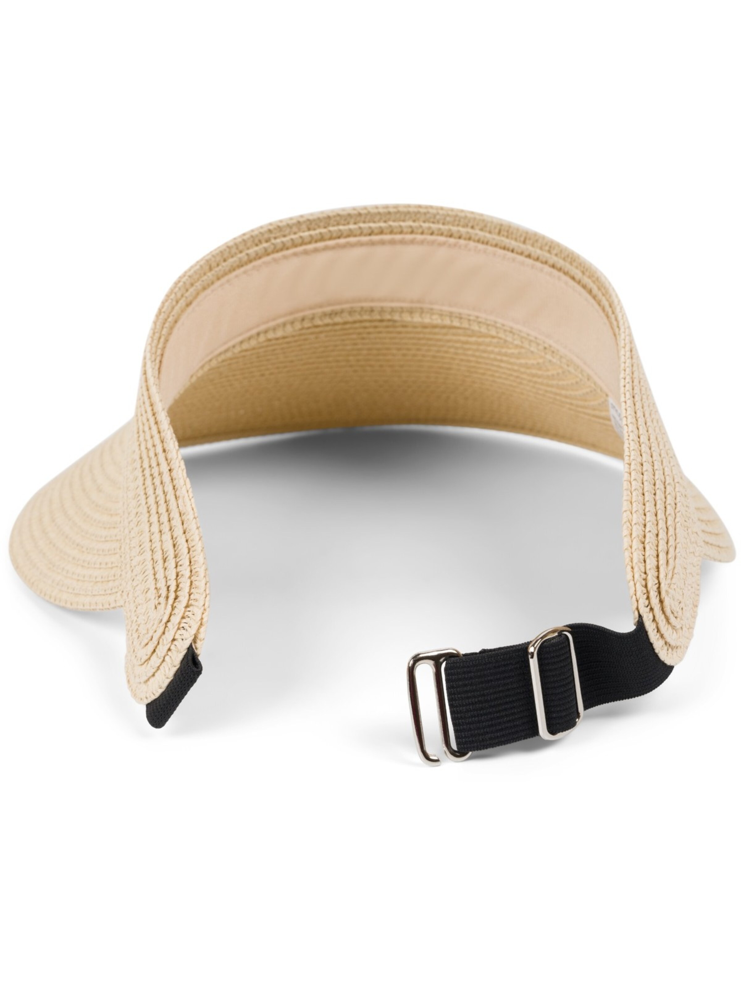 styleBREAKER Cap 'Papierstroh Visor Cap Einfarbig' in Beige