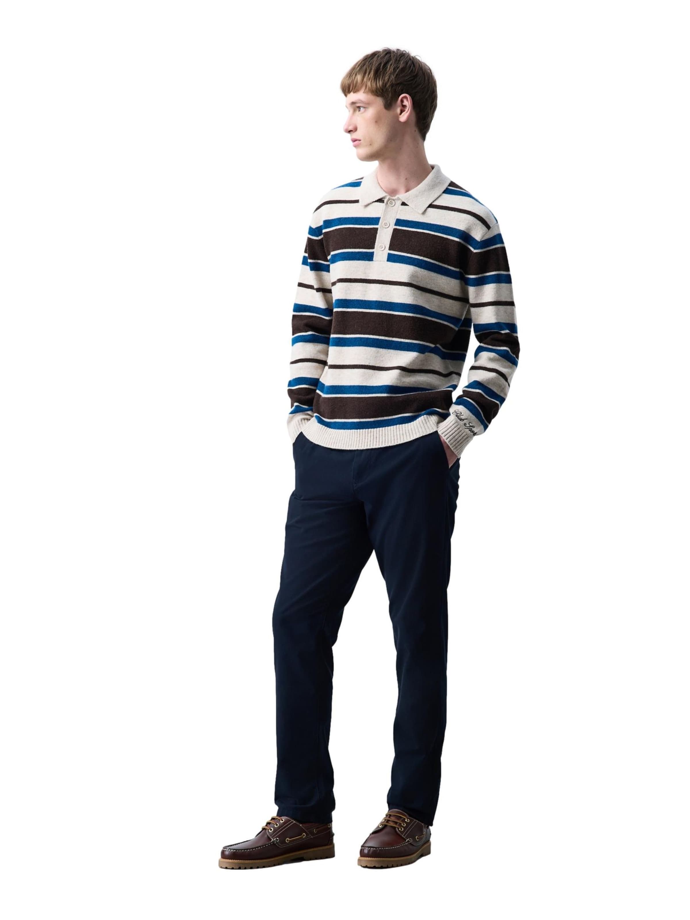 Next Slimfit Chinobyxa i blå