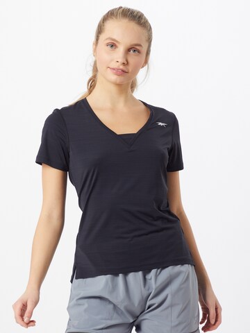 T-shirt fonctionnel Reebok en noir : devant