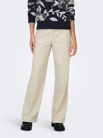 ONLY Loosefit Pressveckad byxa 'MIA' i beige: framsida