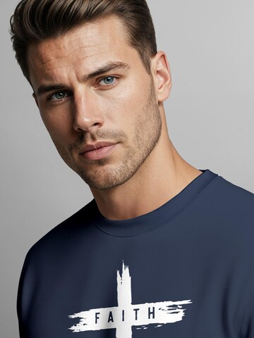 Neverless Sweatshirt 'Faith'‌‌‌‌‌‌‌ in Blau