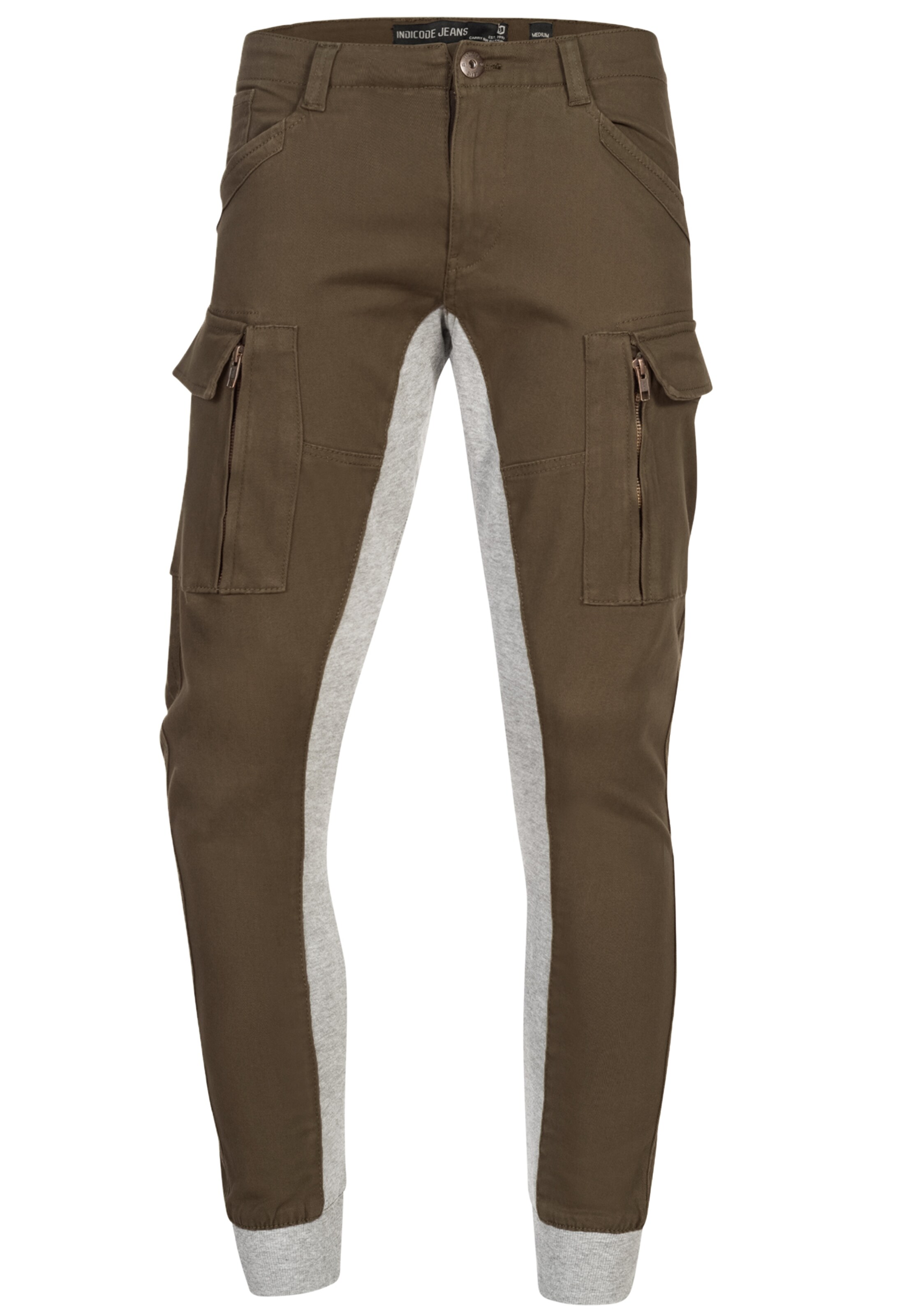 INDICODE JEANS Cargo Pants ' Drogo ' in Green: front