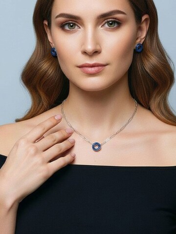 Sergio Engel Ketting 'Cosmic Kette 04 Elegante Edelstahlkette mit Cosmic-Kristall-Anhänger' in Blauw