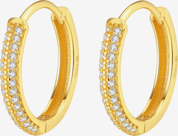 Orecchini 'Clear Duo' di Hey Happiness in oro: frontale