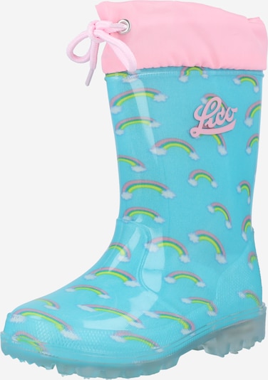 LICO Gummistiefel 'Power Blinky' in 35 in türkis / gelb / rosa / weiß, Produktansicht