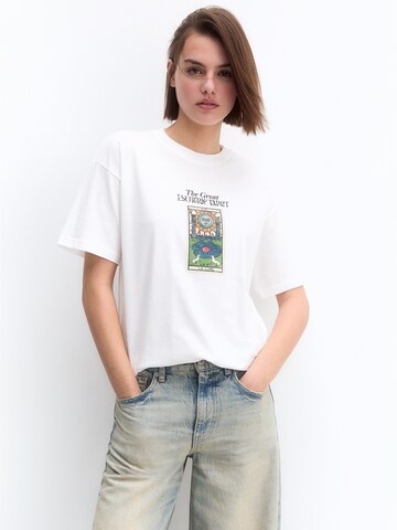 Pull&Bear T-Shirt in Weiß: predná strana