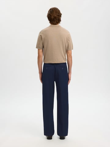SELECTED - Loosefit Pantalón plisado 'SLH220' en azul