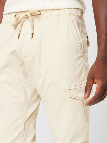 INDICODE JEANS Tapered Cargo Pants 'Levy' in Beige