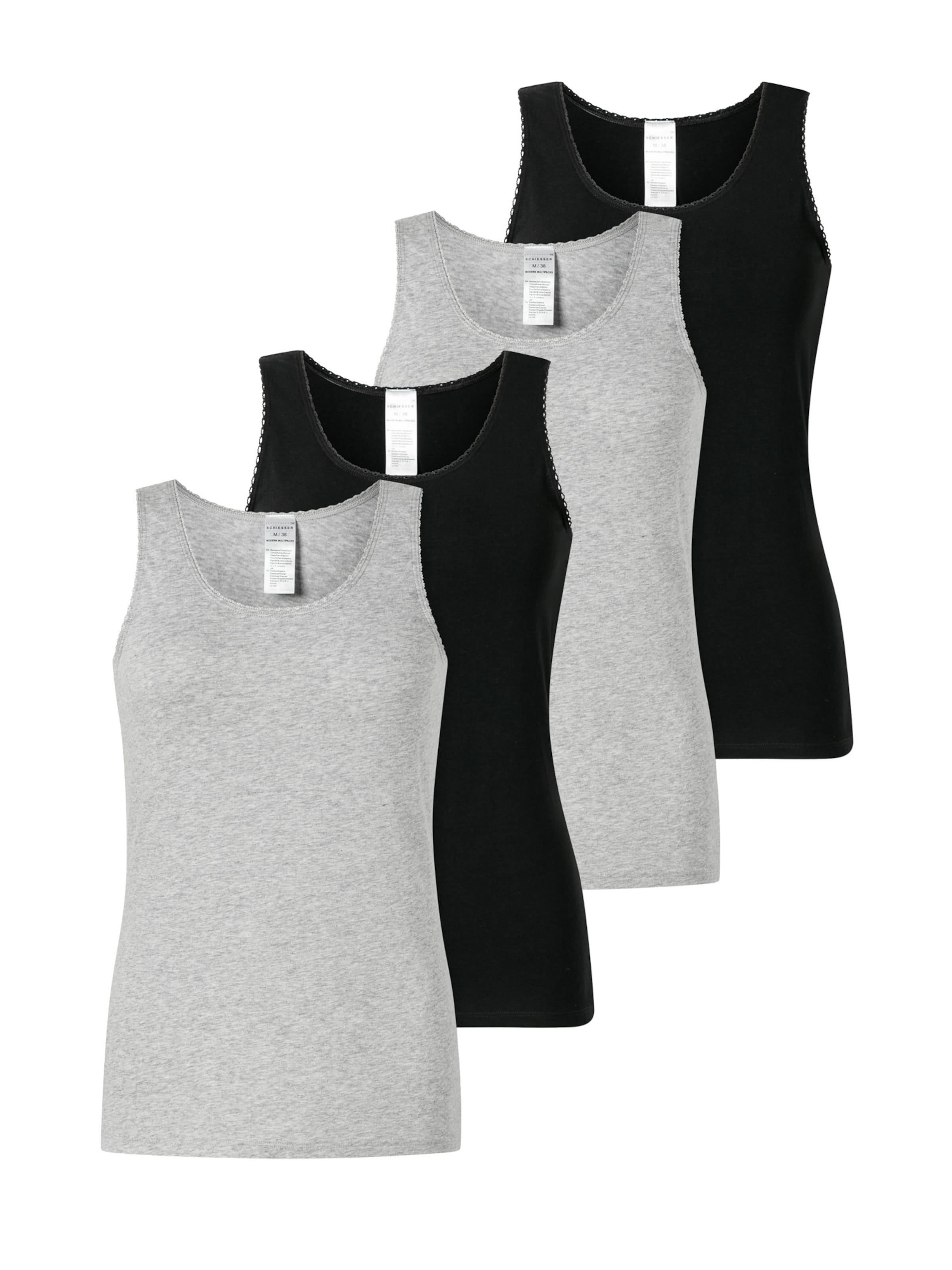 SCHIESSER Unterhemd ' Modern Multipacks ' in Grau: Vorderseite