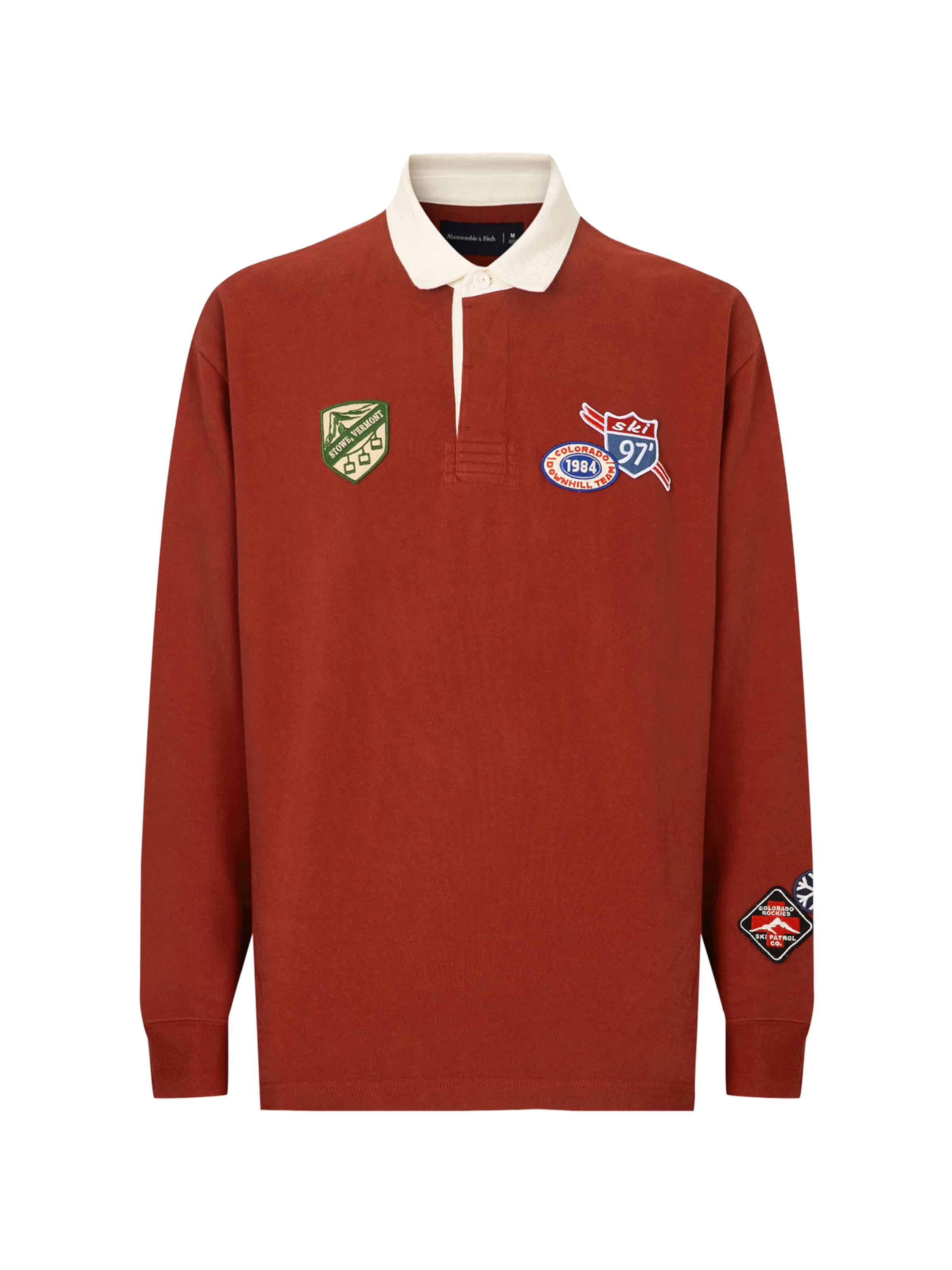 Tricou de la Abercrombie & Fitch pe roșu: față