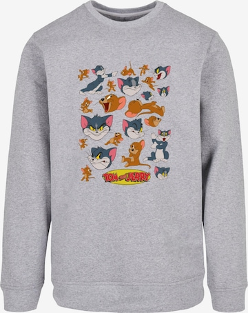 ABSOLUTE CULT Sweatshirt 'Tom And Jerry - Many Faces' in Grijs: voorkant