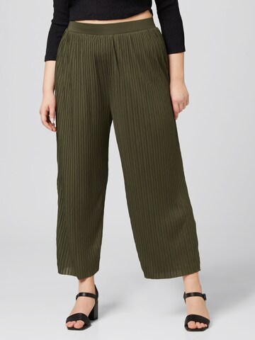 Wide Leg Pantalon Guido Maria Kretschmer Curvy en vert : devant