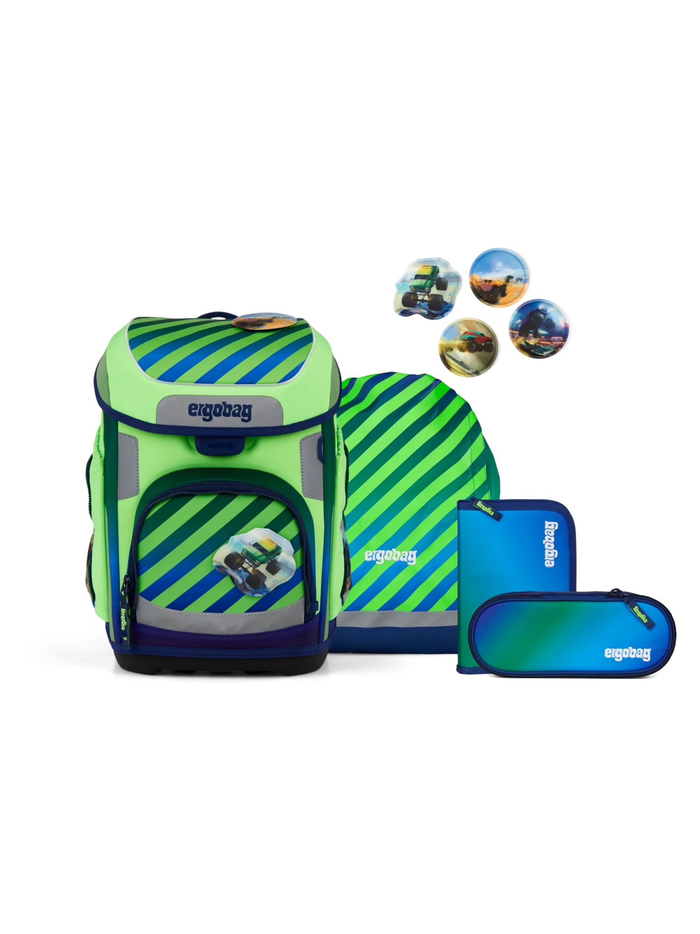 ergobag Backpack 'Schulranzen-Set cubo Set' in Blue: front