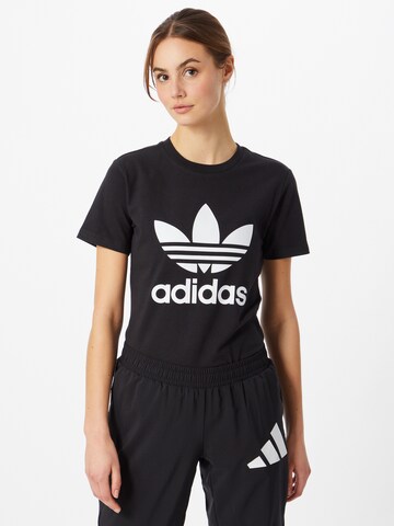 ADIDAS ORIGINALS Shirt 'Adicolor Classics Trefoil' in Zwart: voorkant