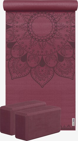 YOGISTAR.COM Yoga-set Starter Edition - Harmonic Mandala (yogamatte + 2 Yogablöcke) in Rot: predná strana