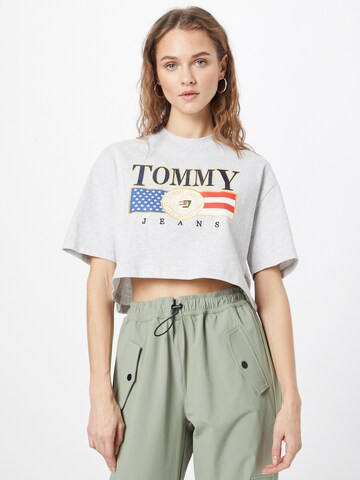 T-shirt Tommy Jeans en gris : devant