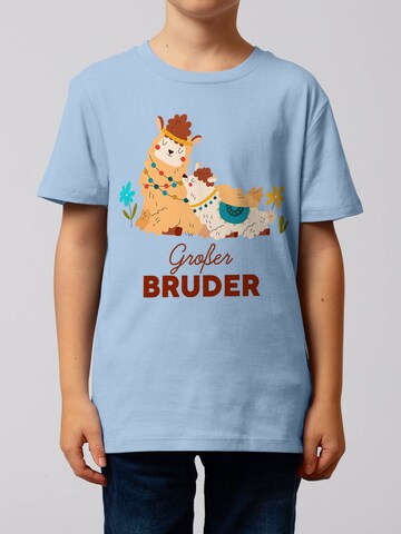 watabout.kids Shirt ' Lama Großer Bruder ' in Blauw