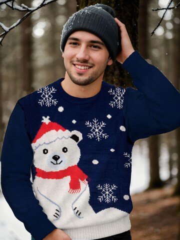 United Labels Pullover 'Weihnachtspullover  Eisbär'‌ in Blau