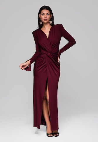 Ombre Evening Dress in Red: front