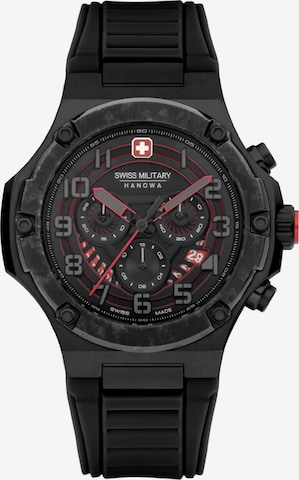 SWISS MILITARY HANOWA Chronograph 'MISSION XFOR 01' in Schwarz: predná strana