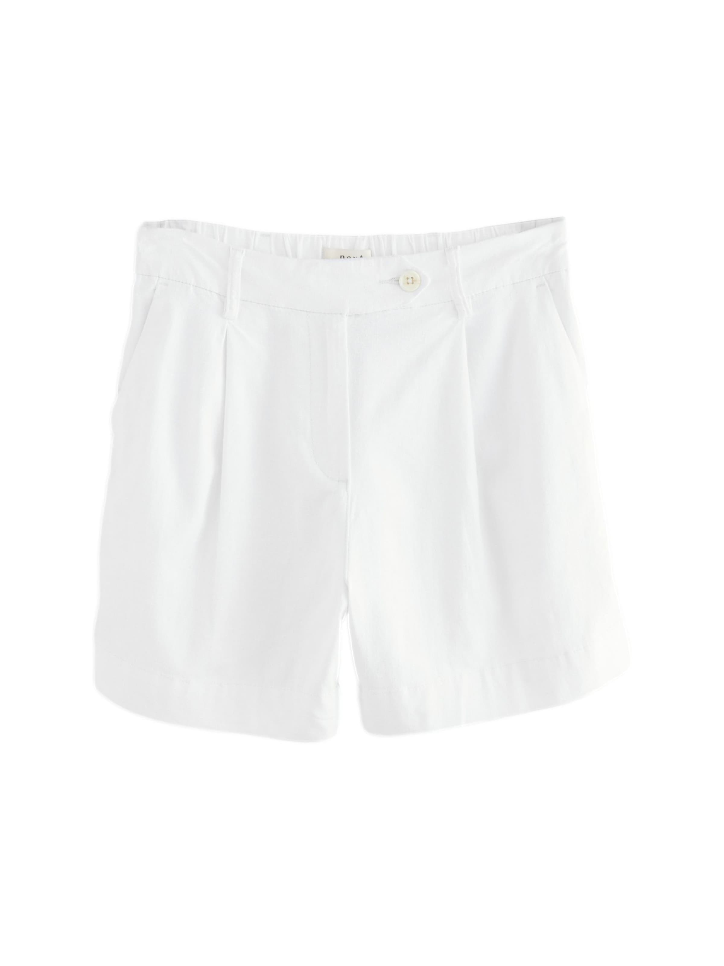 Next Normální Kalhoty se sklady v pase – bílá: přední strana