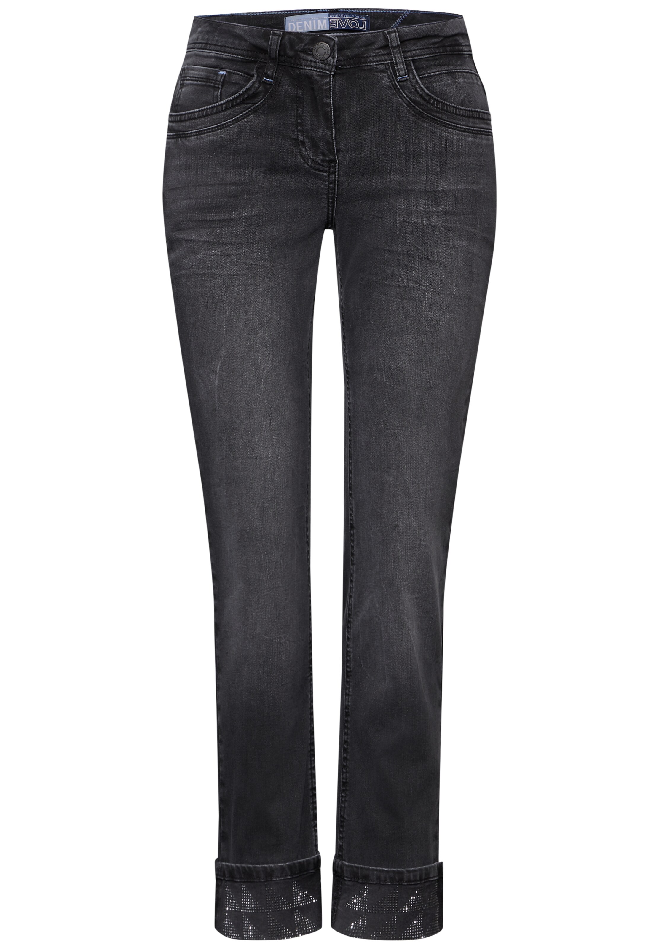 CECIL Regular Jeans in Black: front
