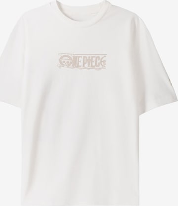 T-Shirt 'ONE PIECE' Bershka en beige : devant