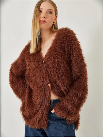 Bianco Lucci Gebreid vest in Bruin