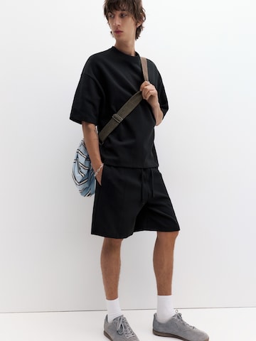 Pull&Bear Loosefit Kalhoty – černá