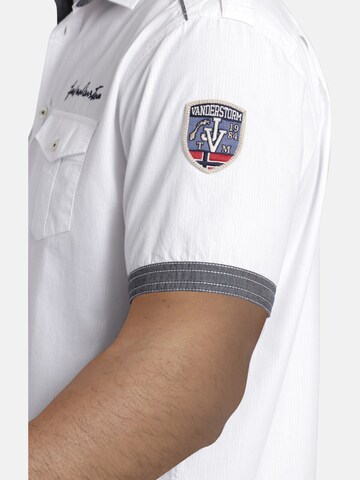 Jan Vanderstorm Comfort Fit Kurzarmhemd ' Skirnir ' in Weiß