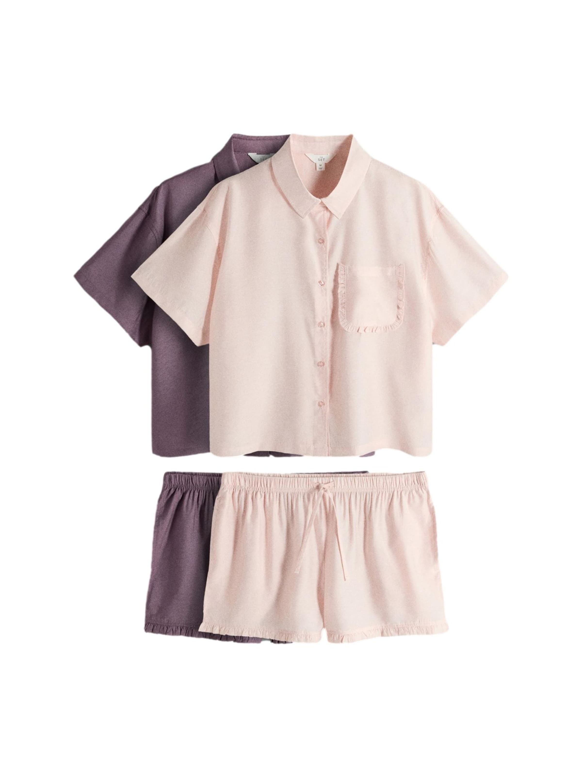 The Set Korte pyjama in Lila: voorkant