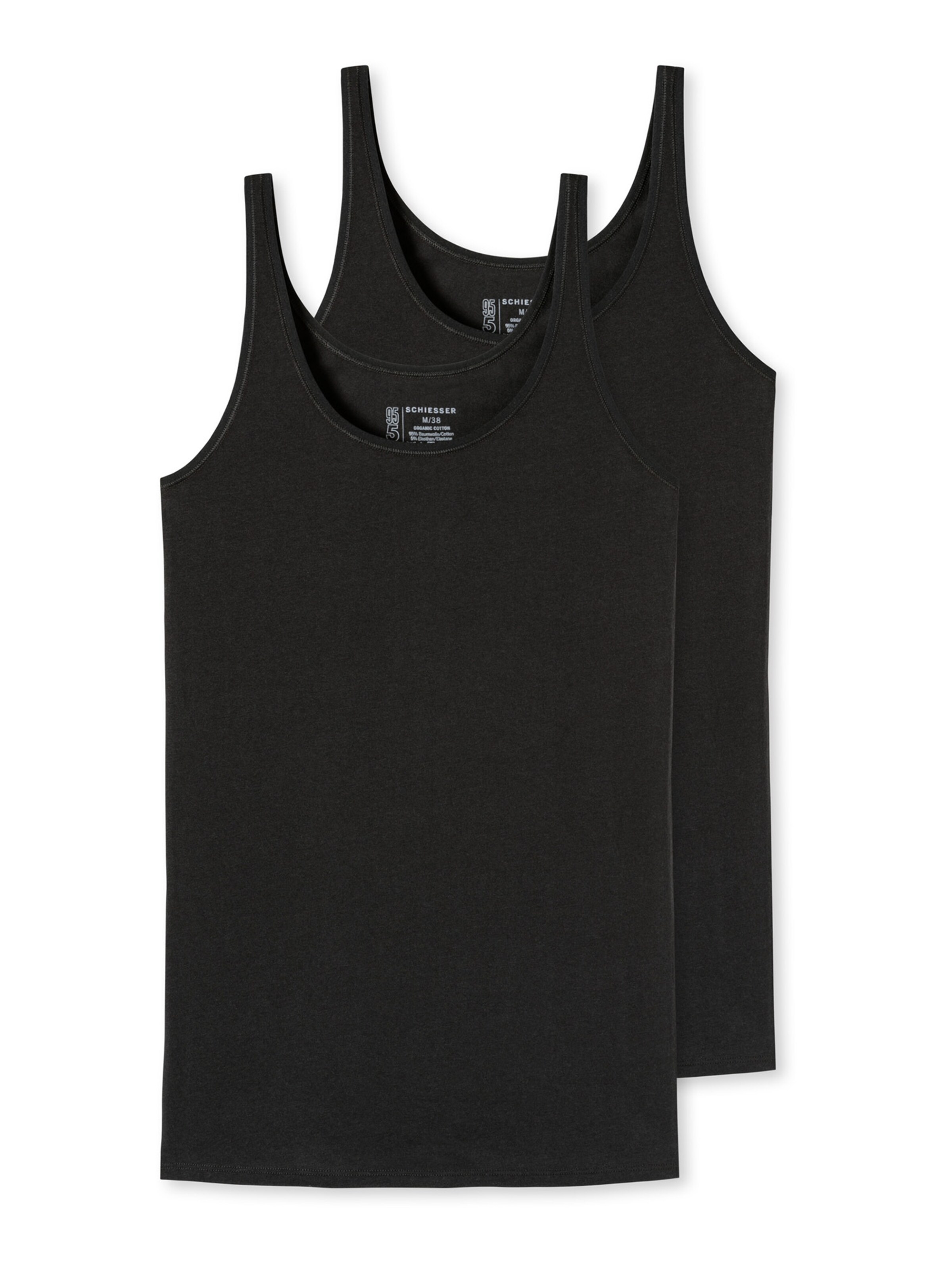 SCHIESSER Tanktop ' 95/5 ' in Schwarz: Vorderseite