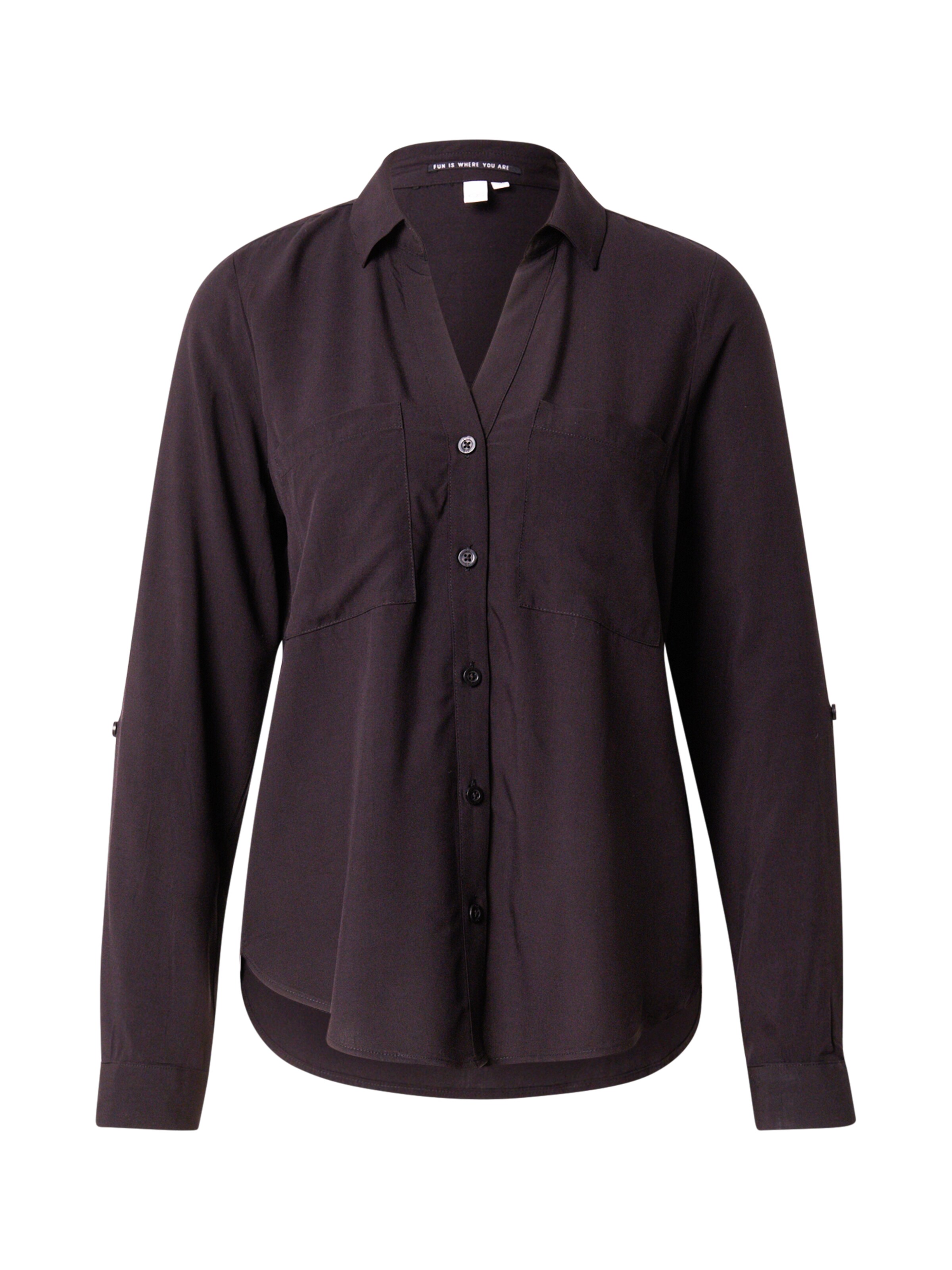 QS Bluse in Schwarz: Vorderseite