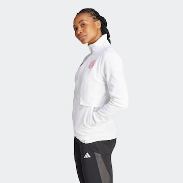 ADIDAS SPORTSWEAR Athletic Zip-Up Hoodie 'FC Bayern München' in White