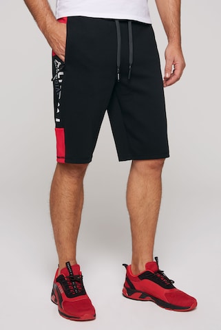 CAMP DAVID Regular Pants in Black: front