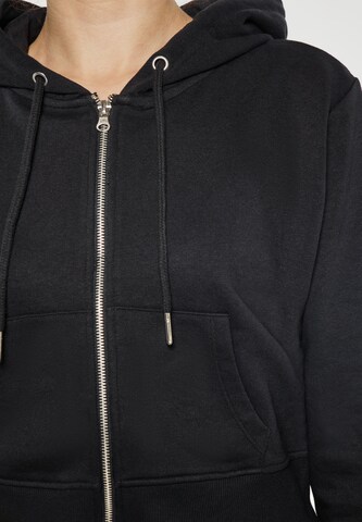 swirly Zip-Up Hoodie in Black