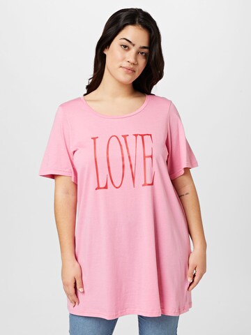 Zizzi T-shirt i rosa: framsida