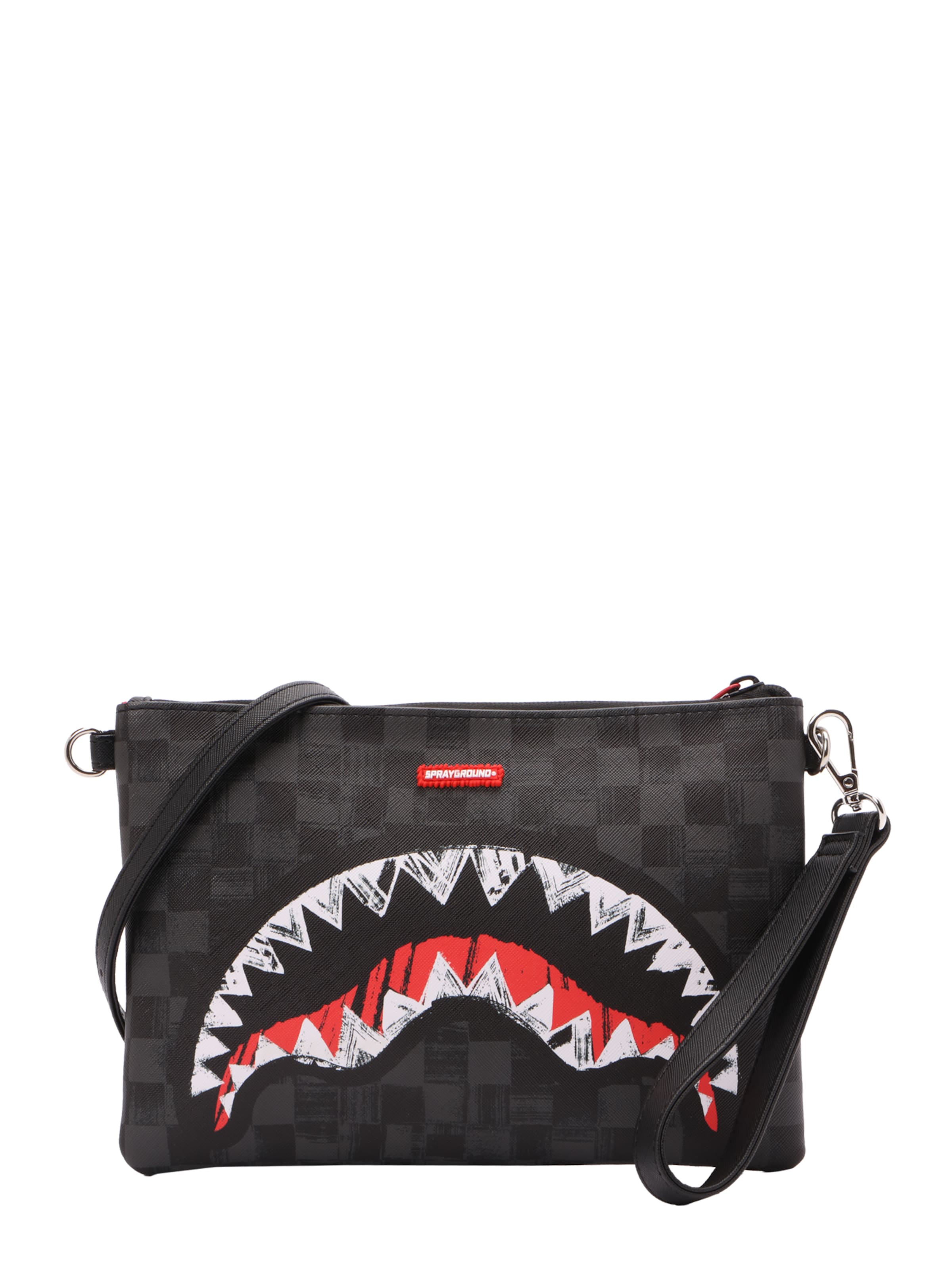 Sprayground - Bolso de hombro 'Scribble Shark' en negro: frente