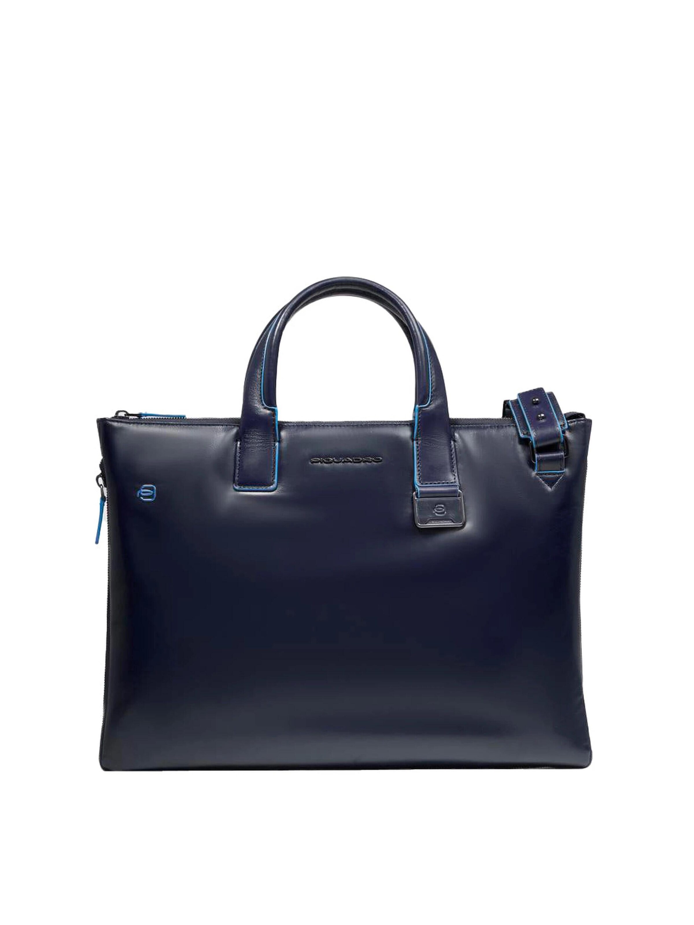 Sac d’ordinateur portable Piquadro en bleu : devant
