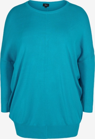 Zizzi Sweater 'CARRIE' in Blue: front