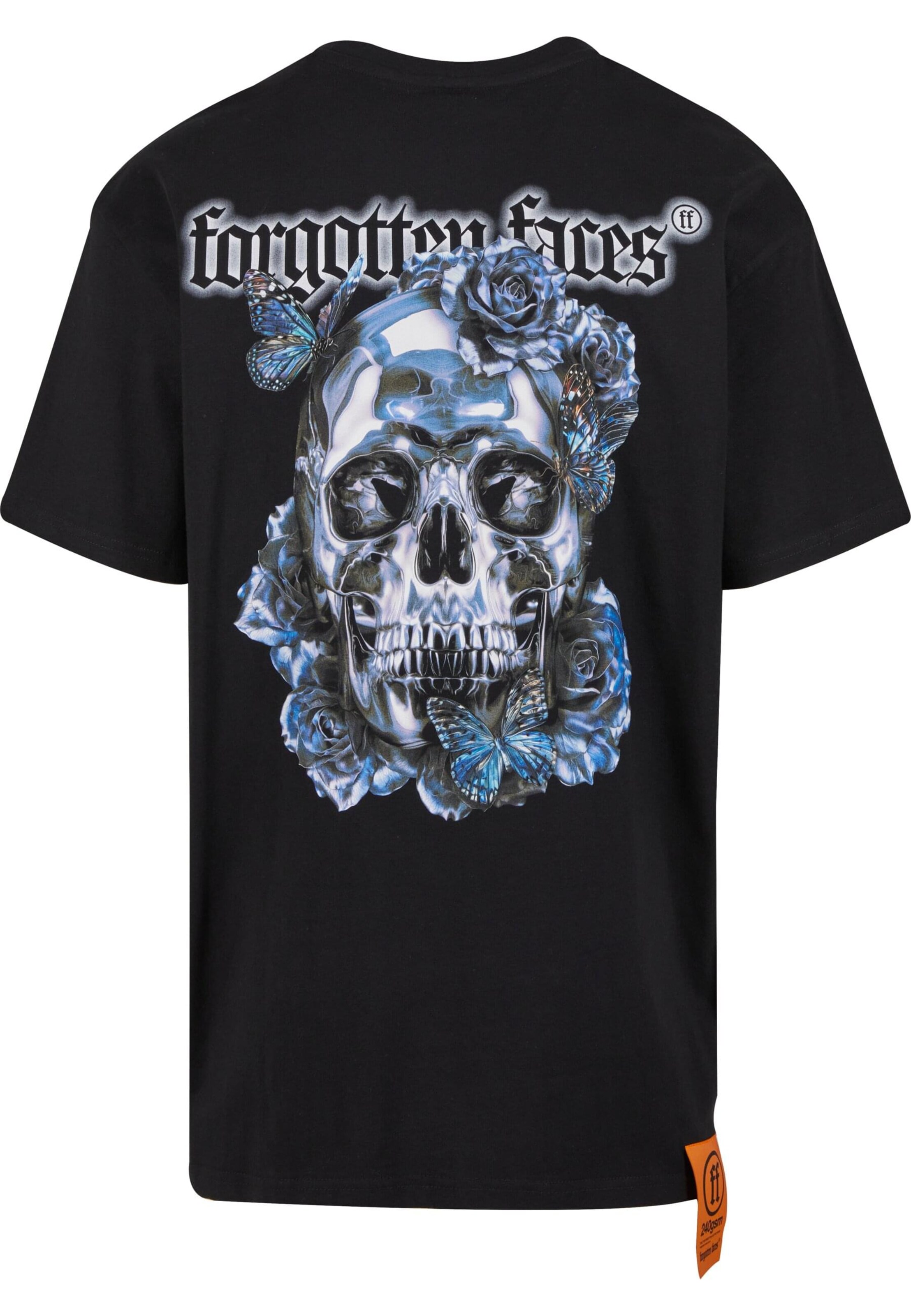 T-Shirt 'Overgrown Chrome Skull' Forgotten Faces en noir