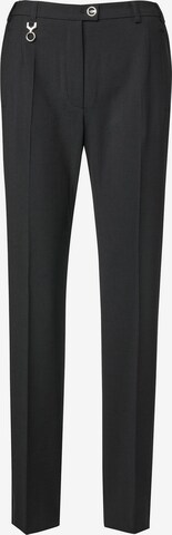 Goldner Pleated Pants 'Carla' in Black: front