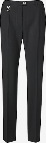 Goldner Regular Pleated Pants 'Carla' in Black: front