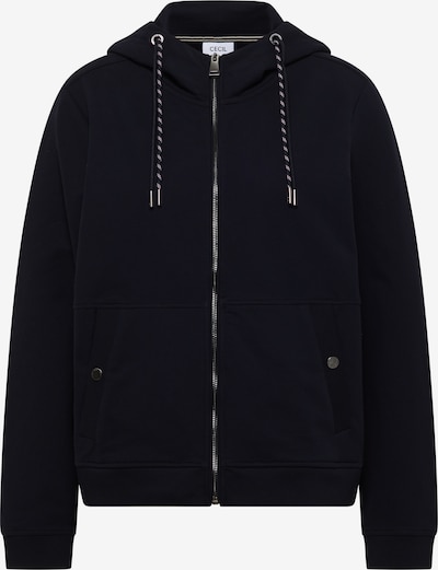 CECIL Sweatjacke mit Zipper und Kapuze in L in dunkelblau, Produktansicht
