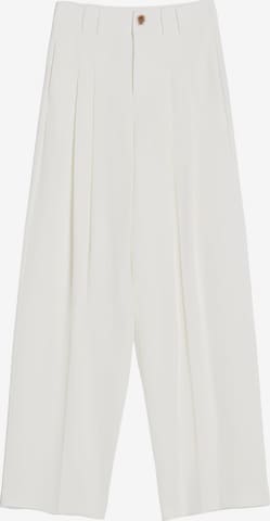 Pantaloni con piega frontale di Bershka in bianco: frontale