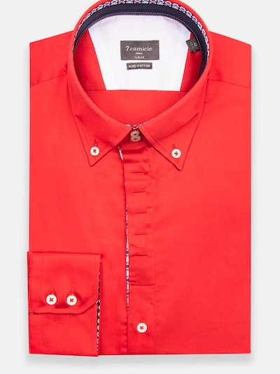 7Camicie Zakelijk overhemd 'Roma Satin Man Shirt Green' in de kleur Rood, Productweergave