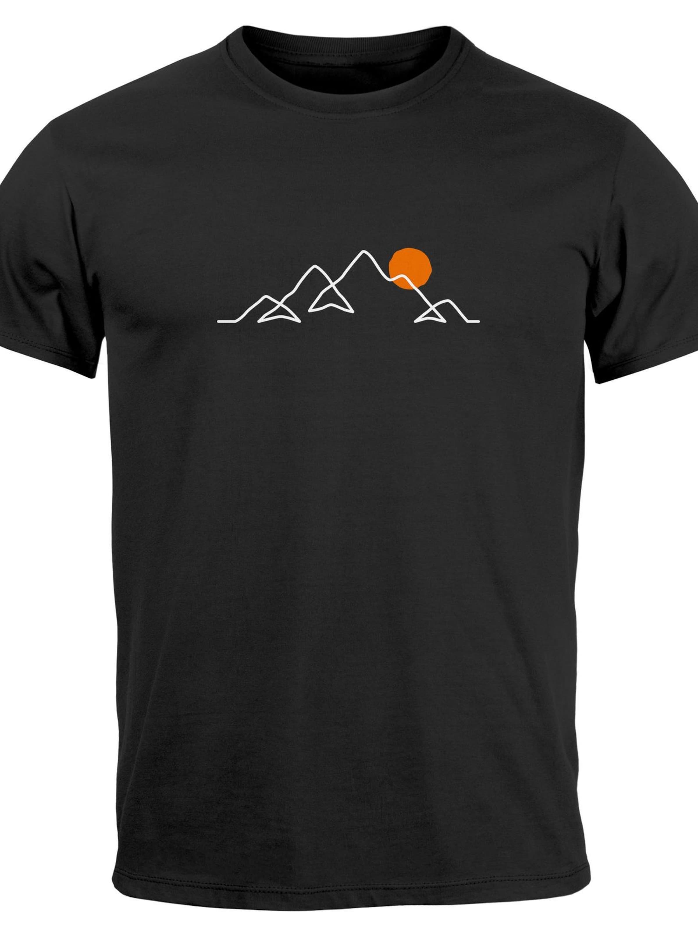 Neverless Shirt 'Berg Linie' in Black: front